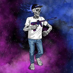 Adrenaline Skully NFT - Nebula in Casual with Hat and Ring - Adrenaline